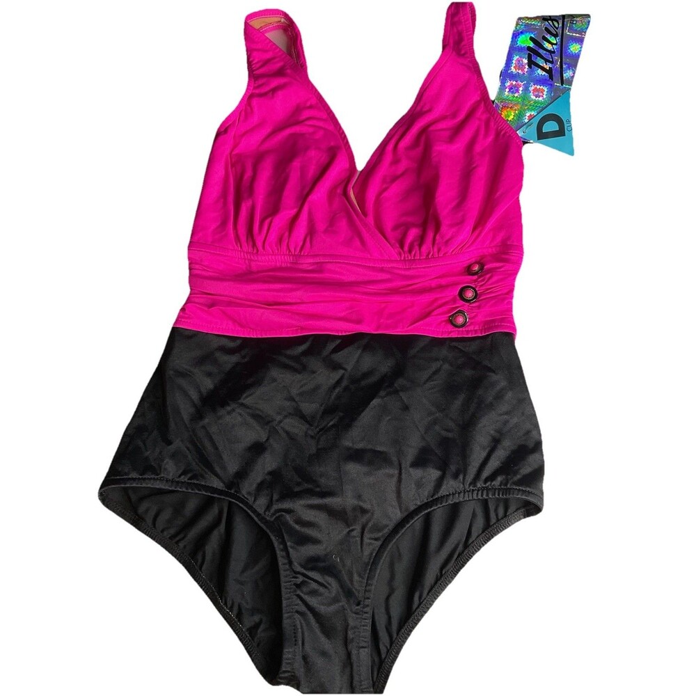 VTG NWT-RARE 80’S Swimsuit 14 - D CUP Catalina Illusions  1-Piece Women’s